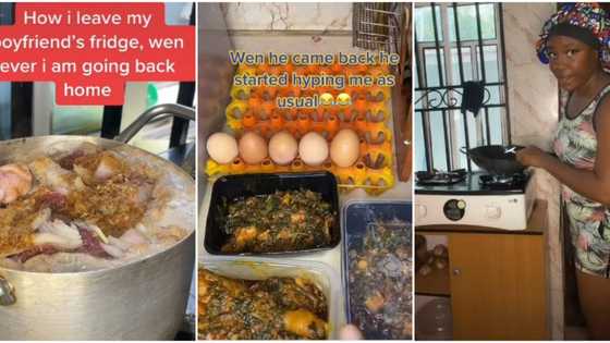 Nigerian lady shares video of how she leaves her boyfriend's fridge so no woman comes to cook for him