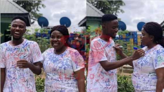 Beautiful Nigerian mum & her Last-born son finish university same day, sign out in stunning video goes viral