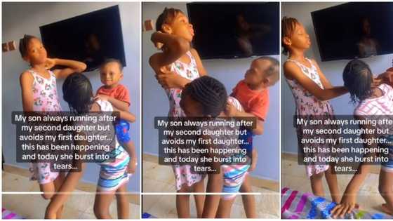 "She is heartbroken": Girl bursts into tears as baby brother refuses to let her carry him, video melts hearts