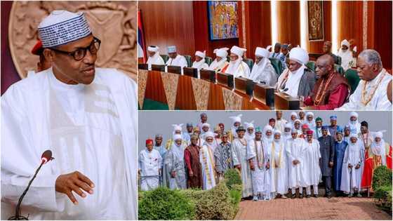 Buhari ya karbi bakoncin tawagar manyan Sarakunan gargajiyan Najeriya (Hotuna)