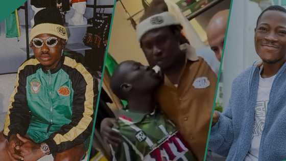 DJ Chicken kisses Zlatan on his cheeks, evokes reactions: "Person wey Zlatan go slap"