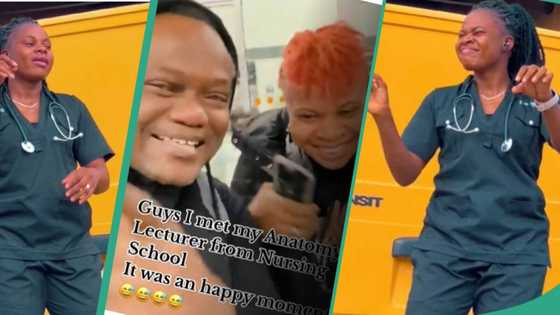 Nigerian lady meets her lecturer in UK, shares video of heartwarming reunion