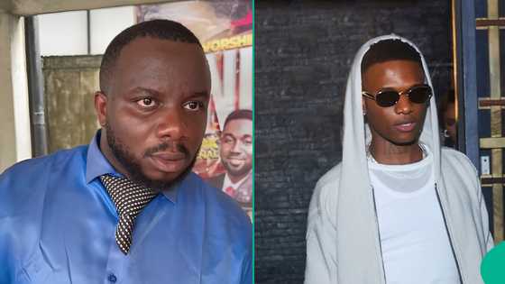 Drama as Sabinus knees to beg Wizkid Fc for lashing out at singer: "No be wetin I mean be that"