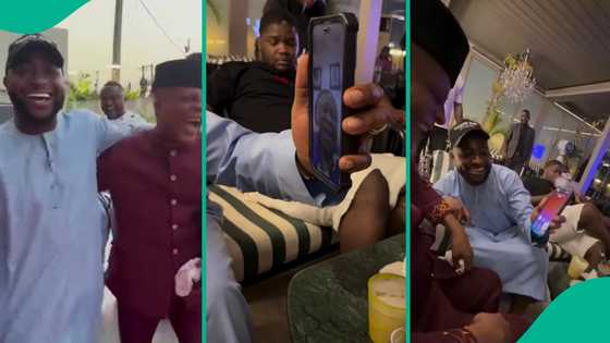 Bright Chimezie gushes as he speaks with Gov Adeleke during Davido’s star-studded dinner