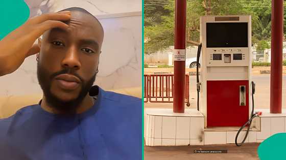 Nigerian man cries out after seeing price of fuel per litre at filling station, shares photo
