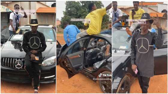 Yaro Da Kudi: Matashin Miloniya Ya Siya Motar Marsandi Sabuwa, Ya Dinka Kaya Dauke Da Logon Benz a Bidiyo
