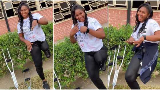 Confident physically challenged lady dances to celebrate as she graduates from university, video goes viral