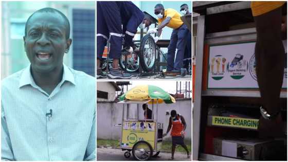 Nigerian man builds 'wheelbarrow' that can serve as 4 shops at same time, stuns many with his creativity