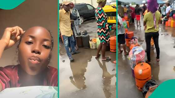"E don increase": Lady draws attention as she shares What she saw at the gas station, clip goes viral