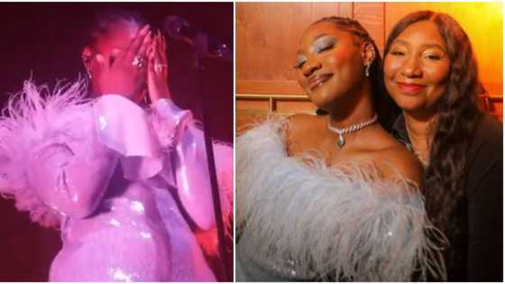 Tems gets emotional, recounts how her mum broke her leg and was held at knife point, dedicates song to her