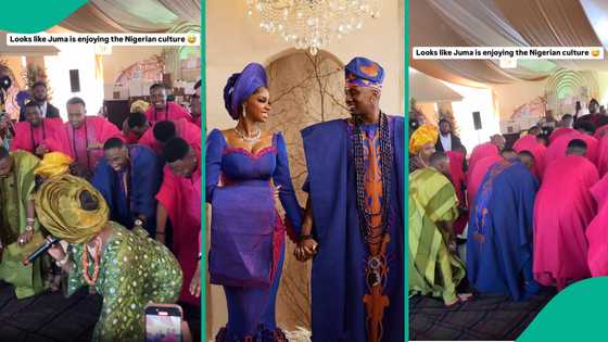 Funny video of Juma Jux, groomsmen shaking bumbum, prostrating for Priscy’s hand in marriage trends