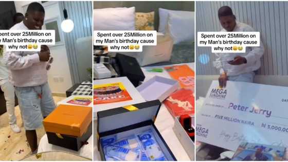 "Your man get brother?" Video as Nigerian lady gifts boyfriend N5m on his birthday, spends over N25m