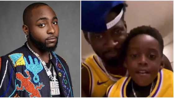 “If I catch you”: Davido reacts to funny video of Tiwa Savage’s son Jamal & Teebillz calling him ‘Baba Imade’