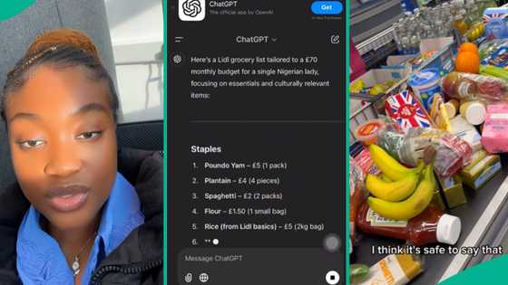 Nigeria lady in UK uses ChatGPT to create shopping list based on budget, shows off items she got