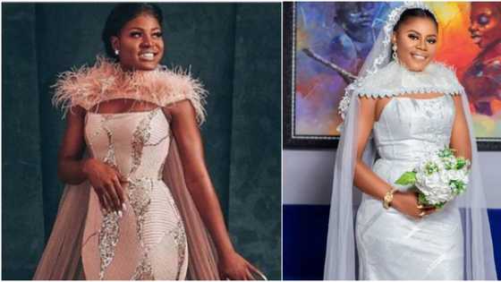 Nigerian bride thanks BBNaija Alex for inspiring her beautiful wedding dress, shares photos
