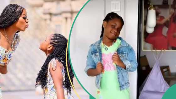 "It's giving class": Davido's Imade wows mum as she styles school outfit in sweet video