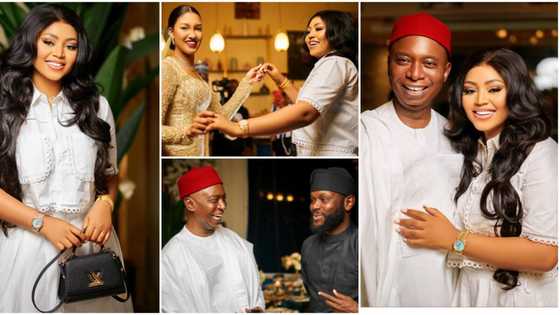 Regina Daniels shares new photos from Indimi's wedding, parties with billionaires: “Set your goals on fire”