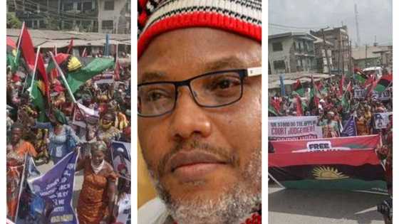 Photos emerge as women stage protest over FG's refusal to release Nnamdi