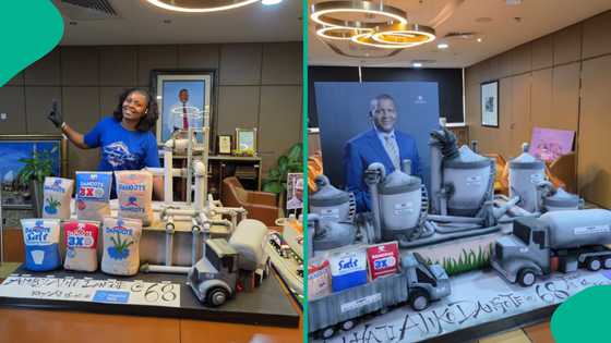 Lady bakes refinery-themed cake for Aliko Dangote as he clocks 68 years old