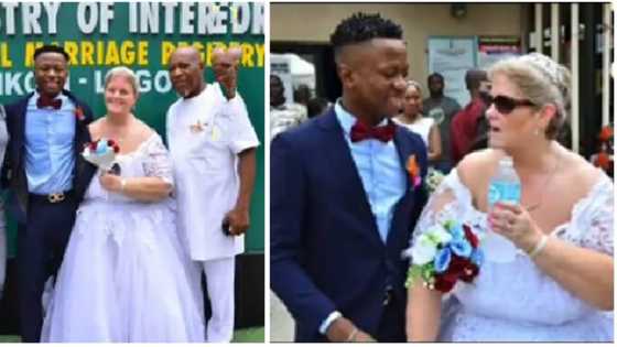 People react as Nigerian man releases wedding photos of his marriage to his Oyinbo lover