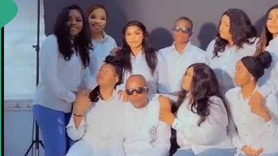 "7 girls 1 boy": Nigerian family with seven female children poses for stunning photo