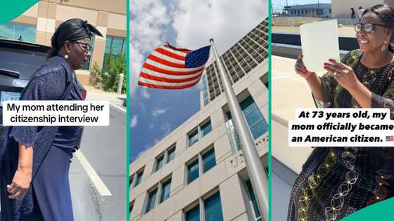 Woman, 73, gets US citizenship, rejoices, her grandchildren wave American flag