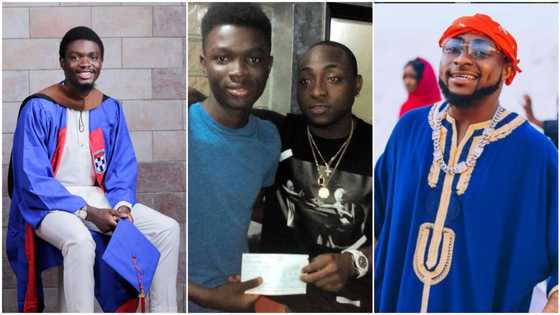 Young Nigerian man who Davido sponsored to university finally graduates, bags first class, musician reacts