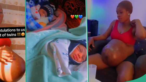 "You deserve a gift": Woman who carried big pregnancy bump gives birth to twins