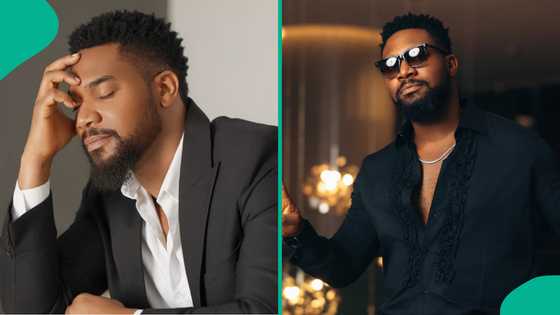 New dad Kunle Remi queries daughter as she keeps him awake at night: "What do you want?"