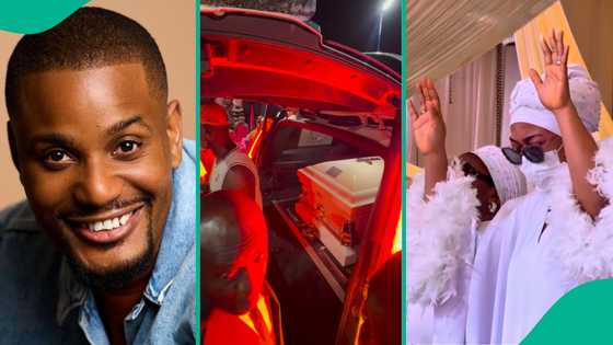 Alexx Ekubo: Excitement builds over fresh rumours about actor's wife's pregnancy during wake-keep