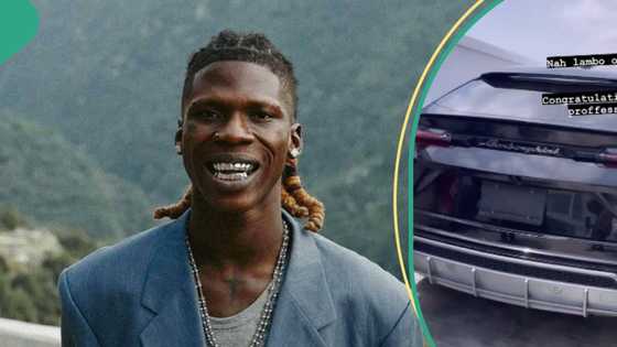 Seyi Vibez takes delivery of his new Lamborghini Urus, sits comfortably on it in viral video