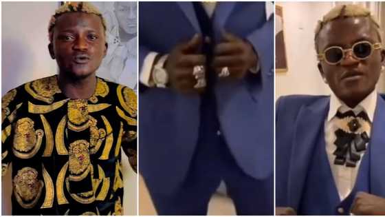 "Can't you see I'm balling, I'm a big man now": Portable rocks suit, shows off watch, rings as he brags