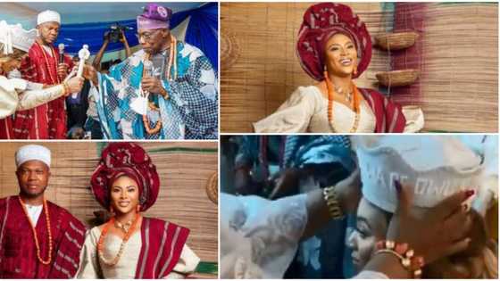Lovely photos, videos from coronation ceremony as TV girl Stephanie Coker and husband bag chieftaincy titles
