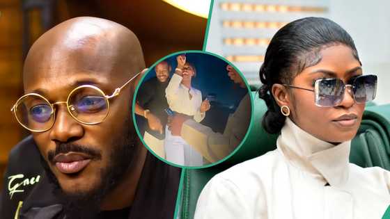 Moment 2Baba almost fell during boat cruise trends, fans share observation about Natasha