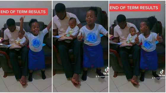 The joy passing: Cute school girl dances accurately after giving her result to Dad, video goes viral