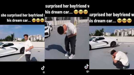 Girlfriend surprisingly buys boyfriend his dream car, overwhelmed with the gift he breaks down in video