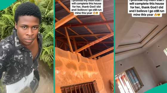 Grateful son completes mother's house before becoming landlord, installs tiles, windows