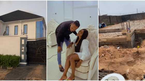 "This is beautiful": Wife shows mansion she built in Nigeria after husband abroad gave her money