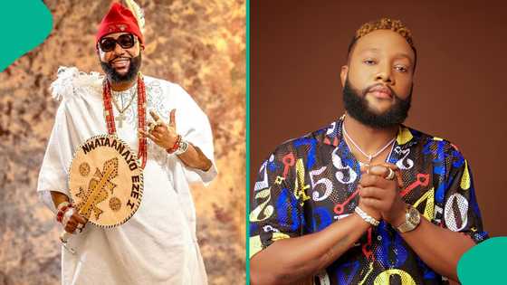 Fans react as E-Money and KCee share touching brotherly exchange online: "Best example to us all"