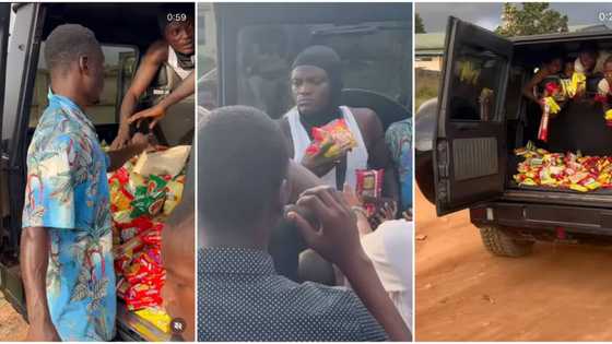 "You've to love dis guy": Fans react as Portable uses G-Wagon to share foodstuff in trenches, video goes viral