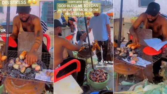 "Things go soft one day": Man breaks down as he sees mum who roasts corn by the roadside, helps her in video