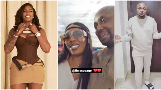 "Juju wey dey hype anything": Reactions as Isreal DMW leaves Tiwa Savage blushing in funny video