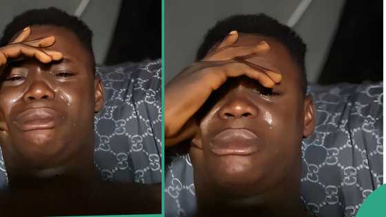 Nigerian man's heart shattered as his girlfriend leaves him, he cries alone in his room