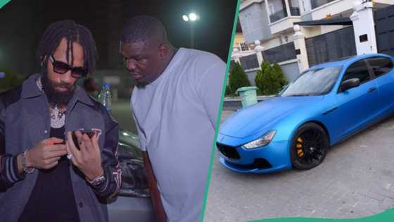 "I'm in love with my new beast": Phyno's manager goes gaga as he gifts him Maserati, clip of whip trends