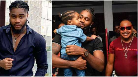 3 generations of greatness: BBNaija Praise shows off good-looking dad in lovely photo with son