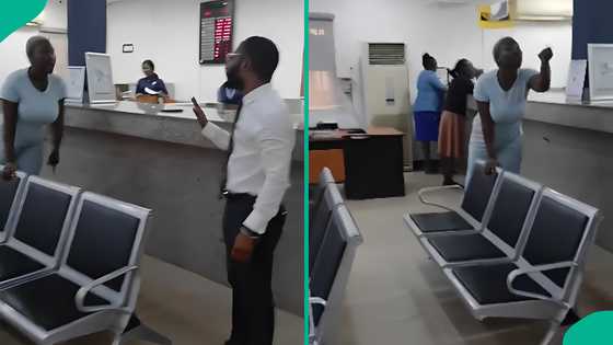 Video: Angry woman creates scene in bank after N949k disappeared from her account