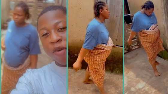 "Labour pain is not for the weak": Pregnant woman paces around compound, video stirs emotions