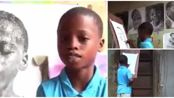 Meet 11-year-old boy who is the youngest professional artist in Nigeria; he makes paintings like real photos