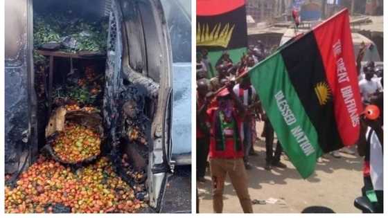 Dokar hana fita ta IPOB: Batagari sun bankawa motar kayan miya wuta a Enugu