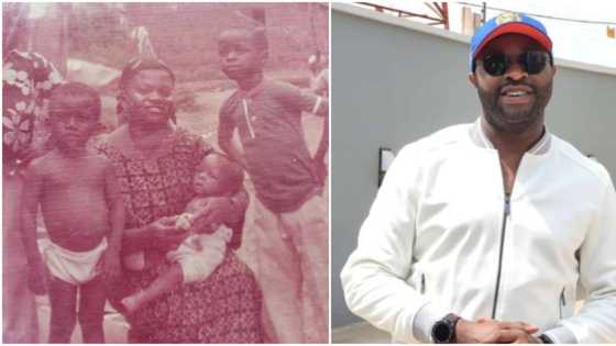 Papa has been slaying since the beginning: Femi Adebayo shares epic childhood photo with his siblings and mum